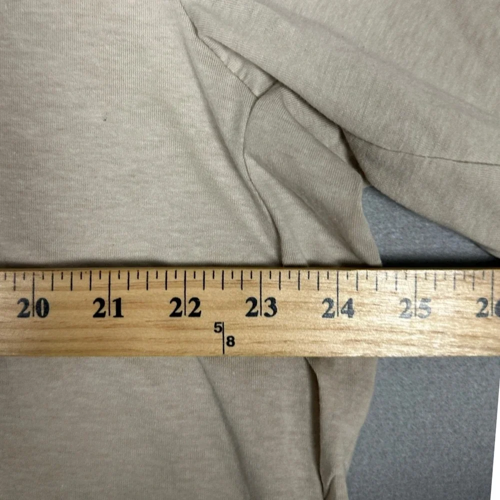Adidas Aeroready T-Shirt Mens Large Beige Heather Crewneck Logo Short Sleeve Tee